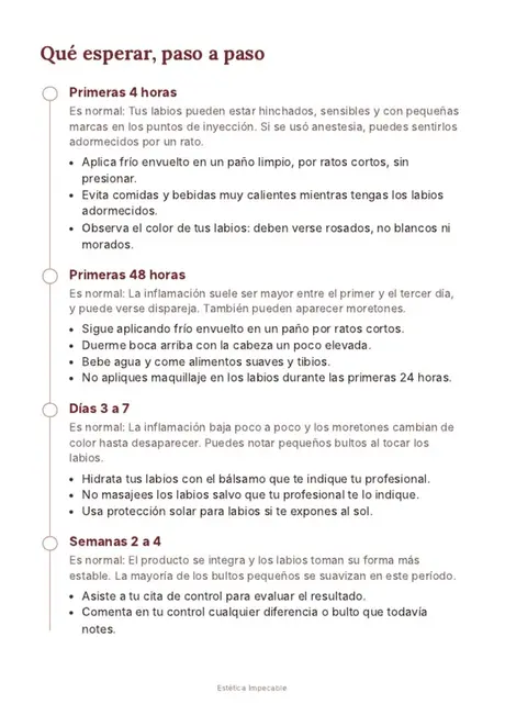Folleto de cuidados